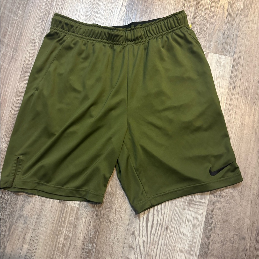 Nike Men's Olive Green Athletic Shorts